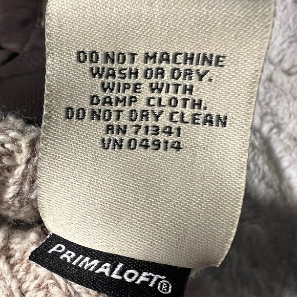 Men's L.L. Bean Gloves, Prima Loft, Wool Knit XL, Brown Leather Palms, Like New! - Picture 10 of 11